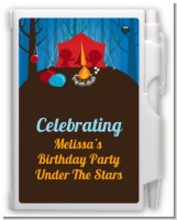 Camping - Birthday Party Personalized Notebook Favor