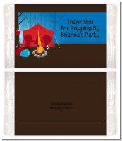 Camping - Personalized Popcorn Wrapper Birthday Party Favors