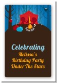 Camping - Custom Large Rectangle Birthday Party Sticker/Labels