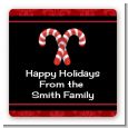 Candy Canes - Square Personalized Christmas Sticker Labels thumbnail