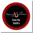 Candy Canes - Round Personalized Christmas Sticker Labels thumbnail