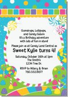 Candy Land - Birthday Party Invitations