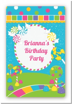 Candy Land - Custom Large Rectangle Birthday Party Sticker/Labels