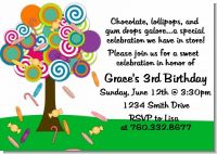 Candy Tree - Birthday Party Invitations