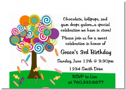 Candy Tree - Birthday Party Petite Invitations