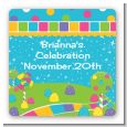 Candy Land - Square Personalized Birthday Party Sticker Labels thumbnail