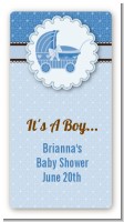 Carriage Blue - Custom Rectangle Baby Shower Sticker/Labels