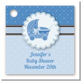 Carriage Blue - Personalized Baby Shower Card Stock Favor Tags