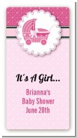 Carriage Pink - Custom Rectangle Baby Shower Sticker/Labels