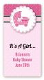 Carriage Pink - Custom Rectangle Baby Shower Sticker/Labels thumbnail