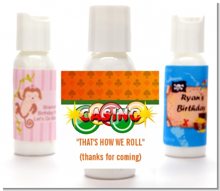 Casino Night Vegas Style - Personalized Birthday Party Lotion Favors