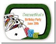 Casino Night Royal Flush - Personalized Birthday Party Rounded Corner Stickers thumbnail