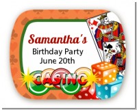 Casino Night Vegas Style - Personalized Birthday Party Rounded Corner Stickers