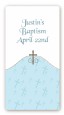 Cross Blue - Custom Rectangle Baptism / Christening Sticker/Labels thumbnail