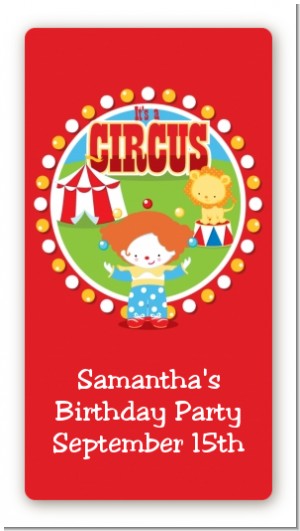 Circus Clown - Custom Rectangle Birthday Party Sticker/Labels