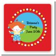 Circus Clown - Square Personalized Birthday Party Sticker Labels thumbnail