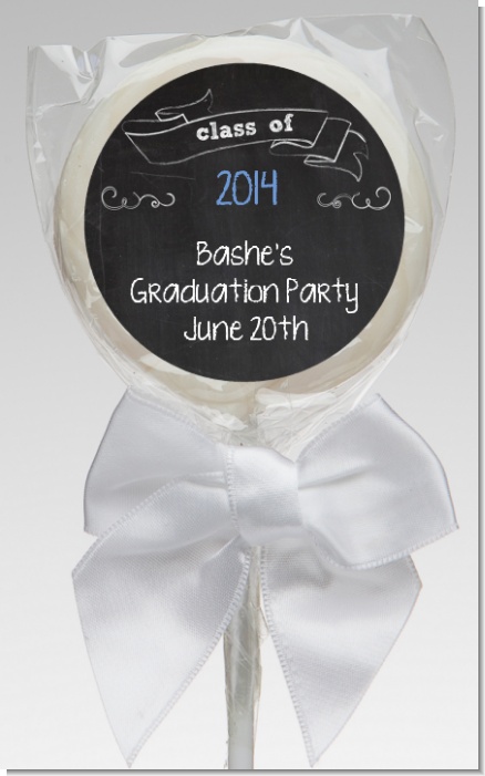 Chalkboard Celebration - Personalized Graduation Party Lollipop Favors