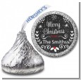 Chalkboard Mistletoe - Hershey Kiss Christmas Sticker Labels thumbnail