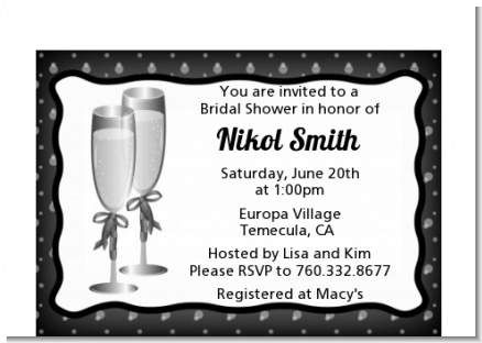 Champagne Glasses - Bridal Shower Petite Invitations