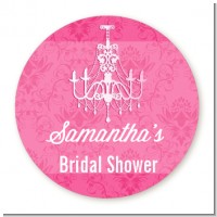 Chandelier - Round Personalized Bridal Shower Sticker Labels