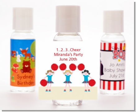 Cheerleader - Personalized Birthday Party Hand Sanitizers Favors