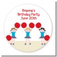Cheerleader - Round Personalized Birthday Party Sticker Labels thumbnail