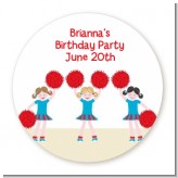 Cheerleader - Round Personalized Birthday Party Sticker Labels