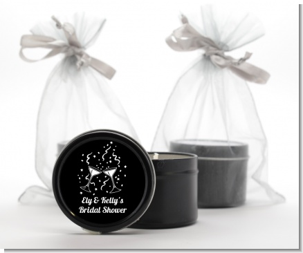 Cheers - Bridal Shower Black Candle Tin Favors