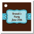 Cheetah Print Blue - Personalized Birthday Party Card Stock Favor Tags thumbnail