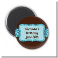 Cheetah Print Blue - Personalized Birthday Party Magnet Favors thumbnail