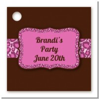 Cheetah Print Pink - Personalized Birthday Party Card Stock Favor Tags