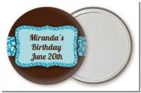 Cheetah Print Blue - Personalized Birthday Party Pocket Mirror Favors