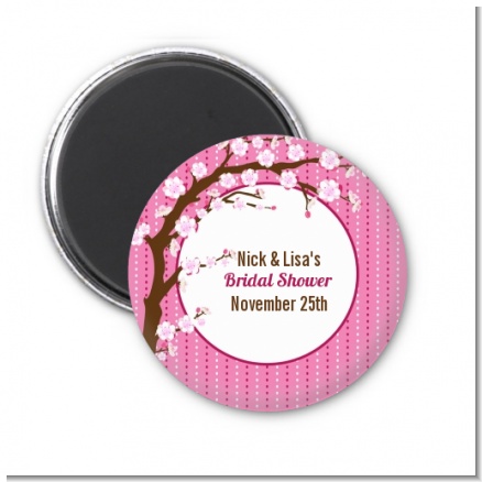 Cherry Blossom - Personalized Baby Shower Magnet Favors