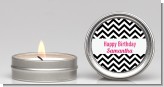 Chevron Black & White - Birthday Party Candle Favors