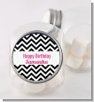 Chevron Black & White - Personalized Birthday Party Candy Jar thumbnail