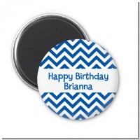Chevron Blue - Personalized Birthday Party Magnet Favors
