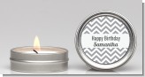 Chevron Gray - Birthday Party Candle Favors