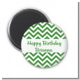 Chevron Green - Personalized Birthday Party Magnet Favors thumbnail