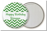 Chevron Green - Personalized Birthday Party Pocket Mirror Favors