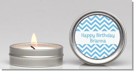 Chevron Light Blue - Birthday Party Candle Favors