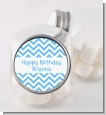 Chevron Light Blue - Personalized Birthday Party Candy Jar thumbnail