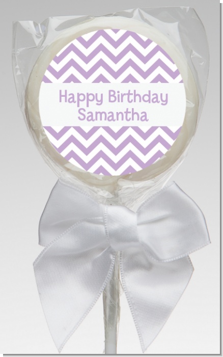 Chevron Purple - Personalized Birthday Party Lollipop Favors