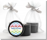 Chevron Rainbow - Birthday Party Black Candle Tin Favors