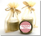 Chevron Red - Birthday Party Gold Tin Candle Favors