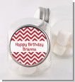 Chevron Red - Personalized Birthday Party Candy Jar thumbnail