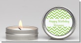 Chevron Sage Green - Birthday Party Candle Favors