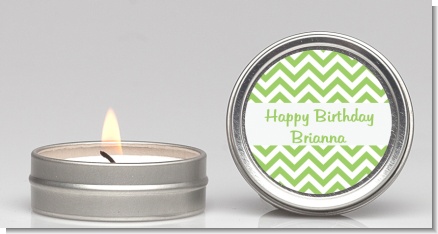 Chevron Sage Green - Birthday Party Candle Favors