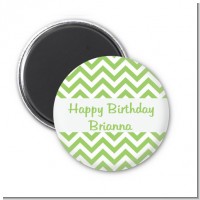 Chevron Sage Green - Personalized Birthday Party Magnet Favors