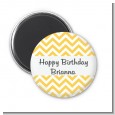 Chevron Yellow - Personalized Birthday Party Magnet Favors thumbnail