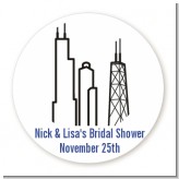 Chicago - Round Personalized Bridal Shower Sticker Labels